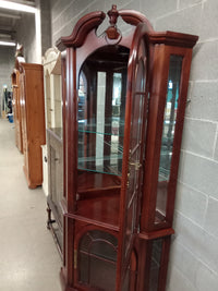 21"W One Piece Corner Curio Cabinet