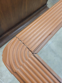 Pencil Reed Rattan Glass Top Coffee Table
