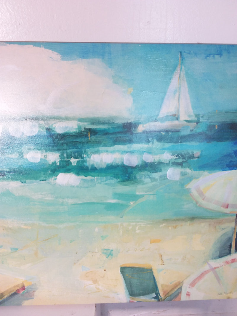 48" Wide Beach Scene Photo On Canvas