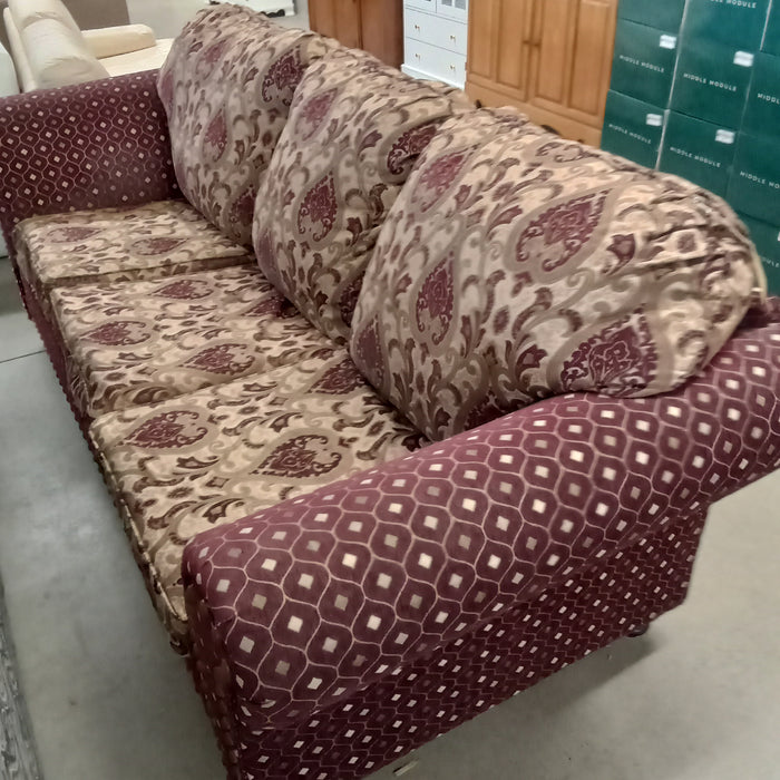 90"W 3-Seat Sofa in Burgundy