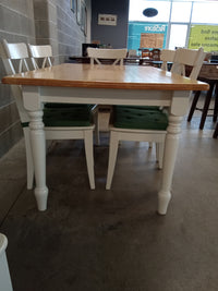 60"W Solid Wood Dining Set with 6 Chairs