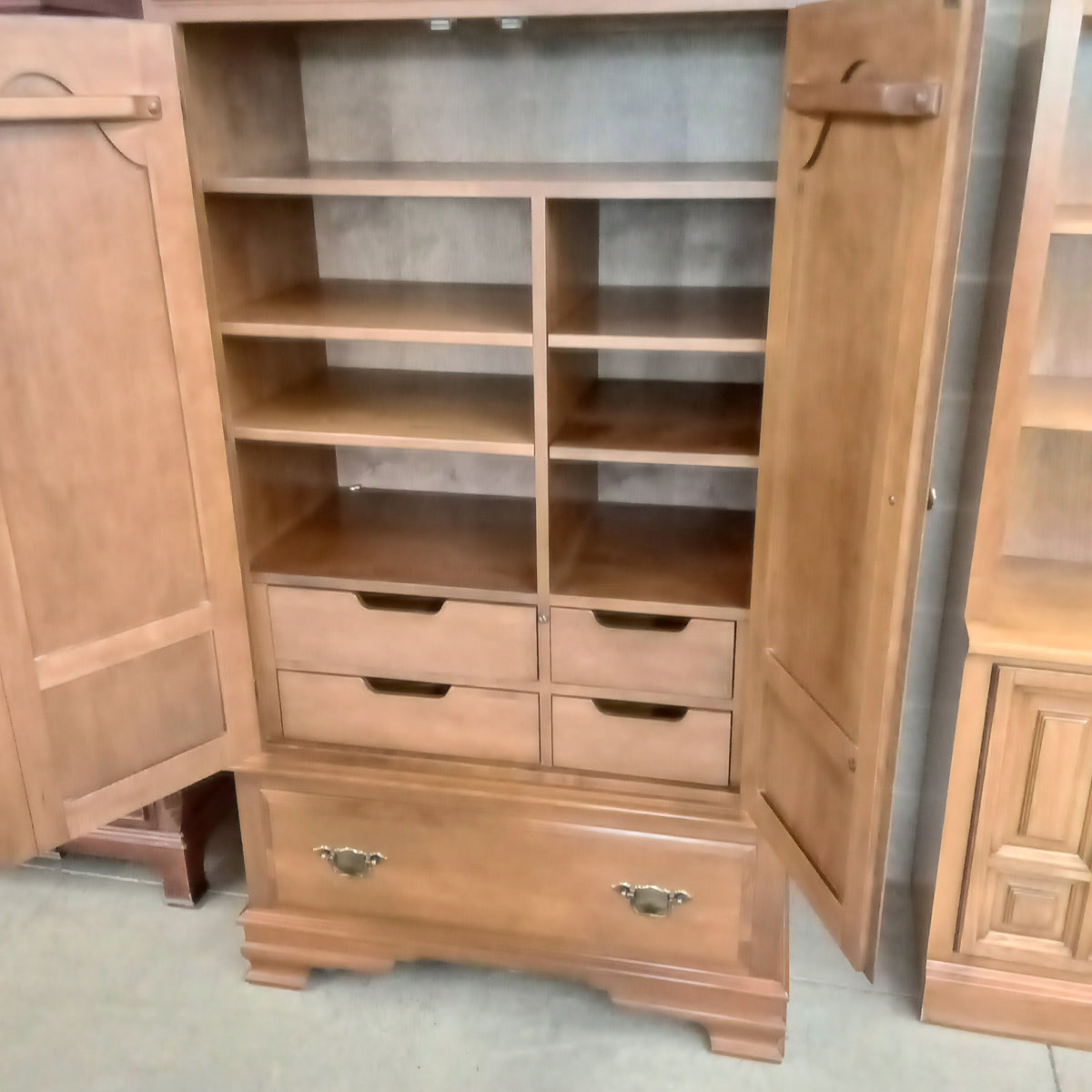 37"W Solid Wood Armoire