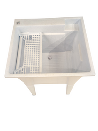 White 24 inch Laundry Tub and Chrome Faucet