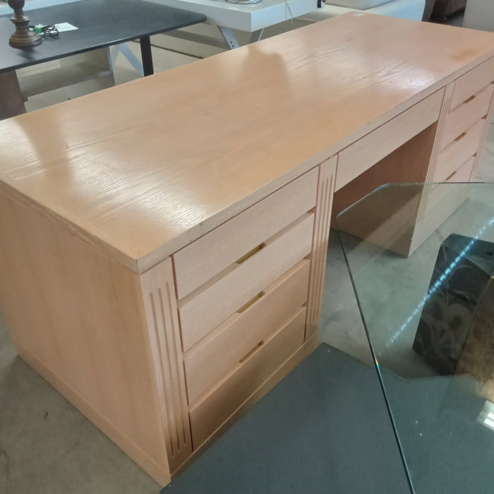 78"W 9-Drawer Double Pedestal Desk