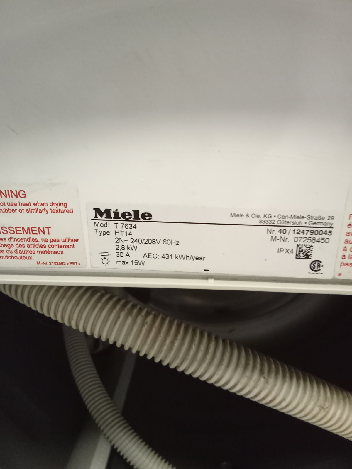 23.5"W Electric Front Load Dryer in White