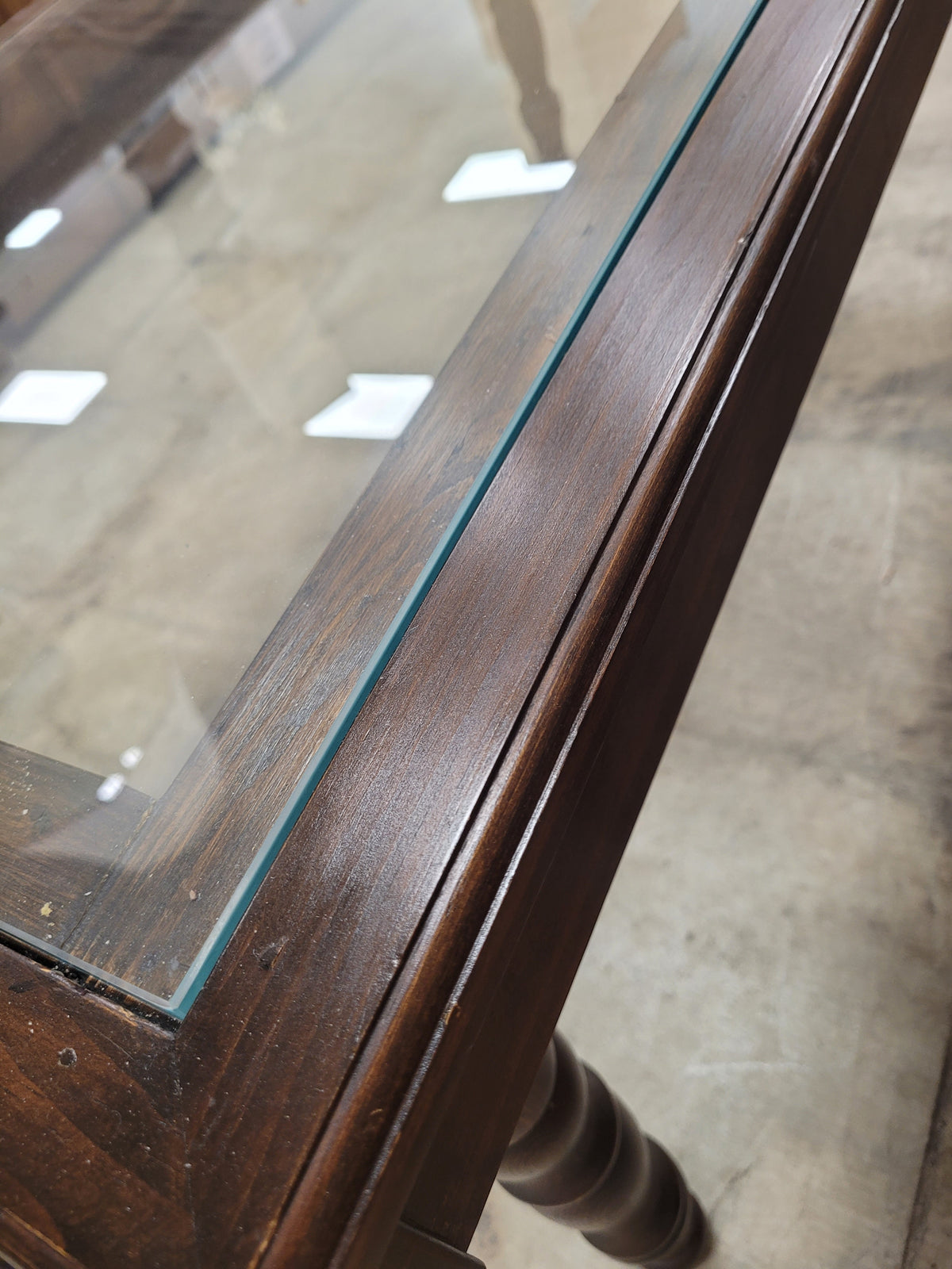 Rectangular Wooden Coffee Table With Glass Insert Top