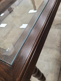 Rectangular Wooden Coffee Table With Glass Insert Top