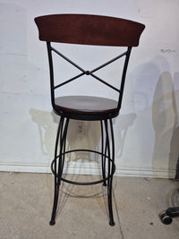Metal and Wood Swivel Bar Stool