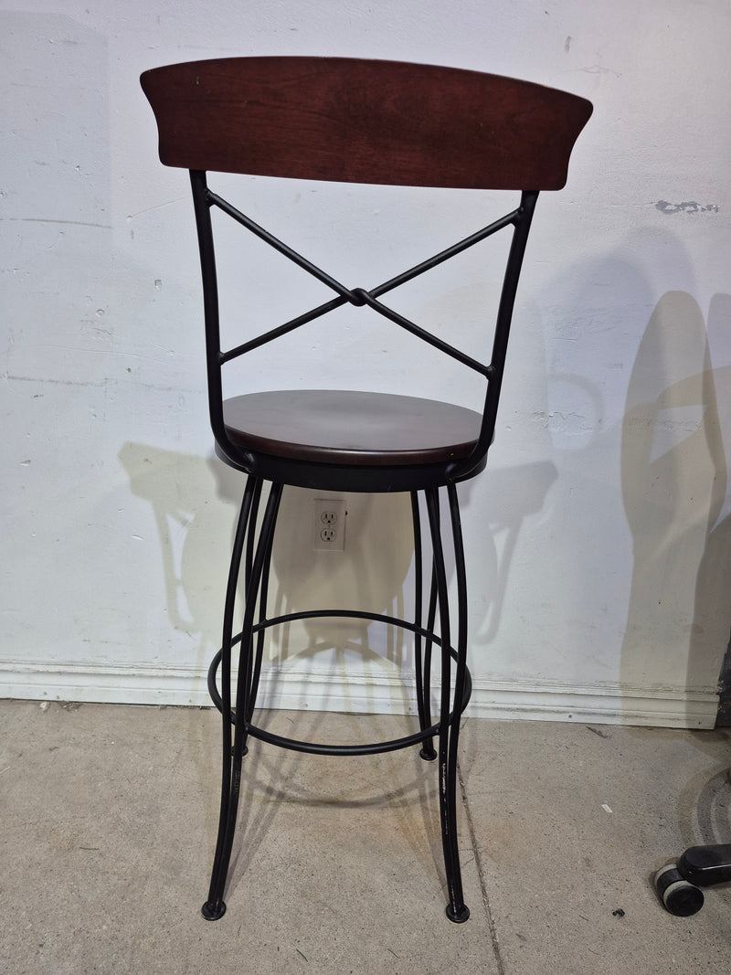 Metal and Wood Swivel Bar Stool