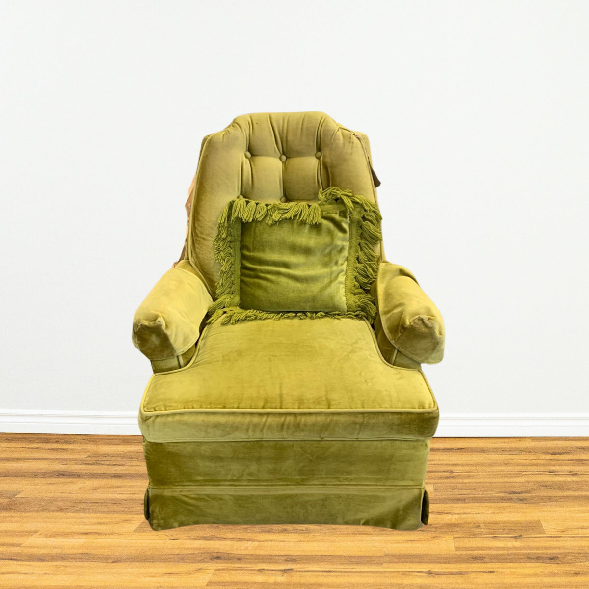 Fabric Upholstered Rocking Chair in Chartreuse Yellow