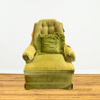 Fabric Upholstered Rocking Chair in Chartreuse Yellow