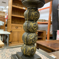 Rustic Table Lamp w/ Red Shade