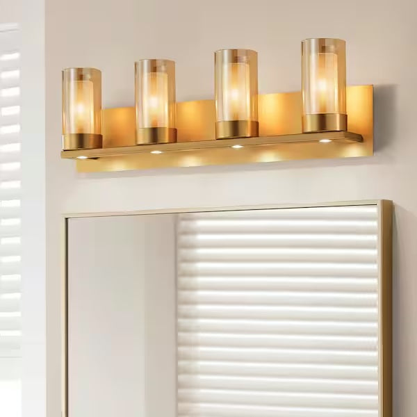 Samantha 4-Light LED Bathroom Vanity Light in Brass