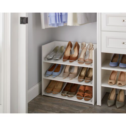 ClosetMaid Impressions 3-Shelf Shoe Organizer in White