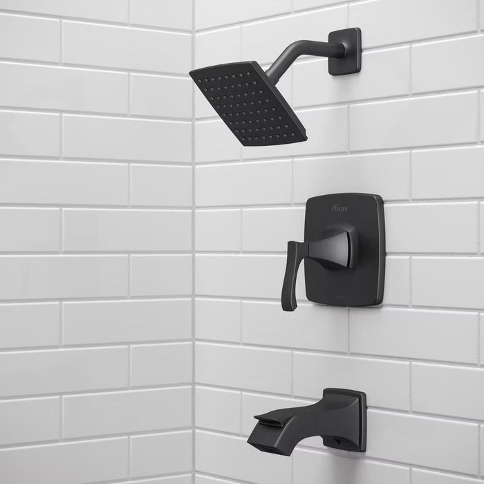 Venturi Shower Head & Faucet Combo in Matte Black