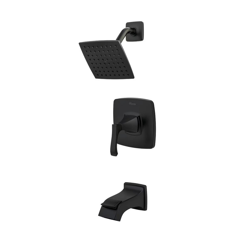 Venturi Shower Head & Faucet Combo in Matte Black