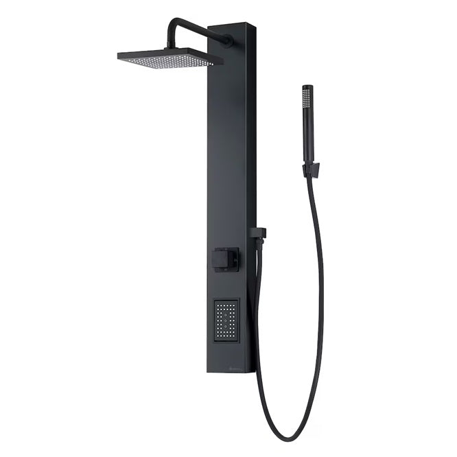 Akuaplus 3-Setting Shower Panel with Diverter / Without Valve Matte Black Finish