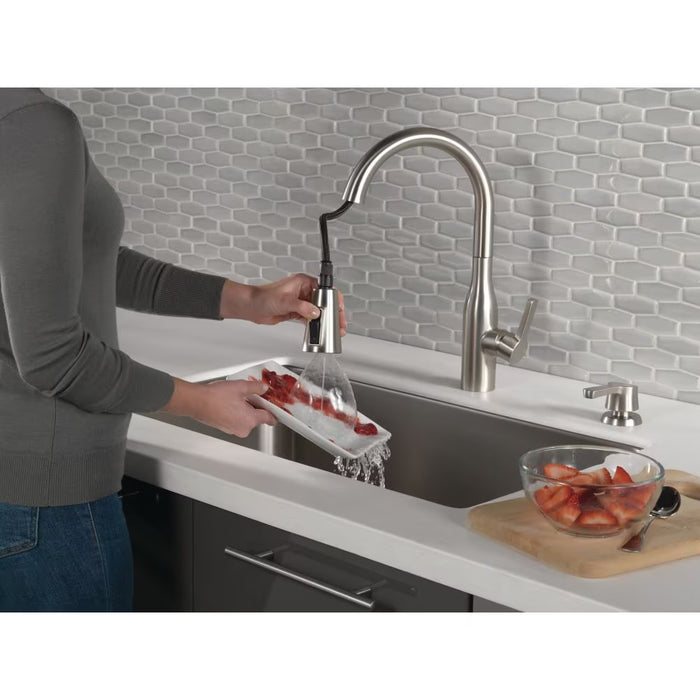 Single-Handle Pull-Down Sprayer Faucet & Soap Dispenser in Stainless Steel