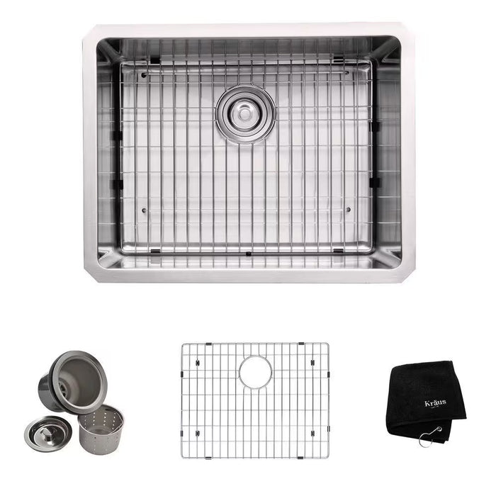 Kraus 23 Inch Undermount Single Bowl 16 gauge Stainless Steel Kitchen Sink
