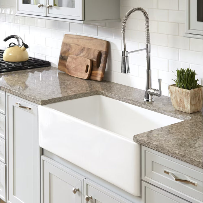 Bradstreet II Fireclay 30-inch Single Bowl Farmhouse Undermount Kitchen Sink