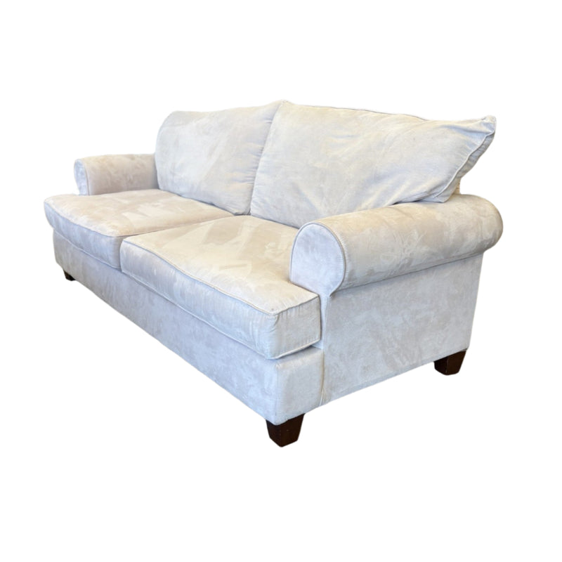 89-Inch Taupe Suede Sofa