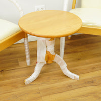 Wooden Armchair & Round Coffee Table Set in White & Oak