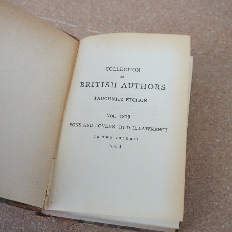 Sons and Lovers by D.H. Lawrence 1929