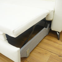 Stelvio 73-inch W Leather 2-Seat Wide Sofa Ottoman in White