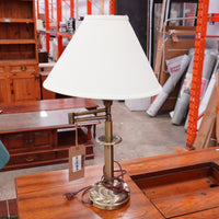 Swing Arm Table Lamp w/ Metal Base in Brass