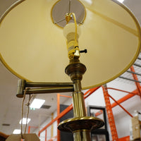 Swing Arm Table Lamp w/ Metal Base in Brass