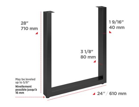 Richelieu 28-inch U-Shaped Steel Table Leg