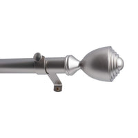 Tailor & Taylor 1‑Inch Adjustable Curtain Rod Set – Silver – 36 to 72-inch
