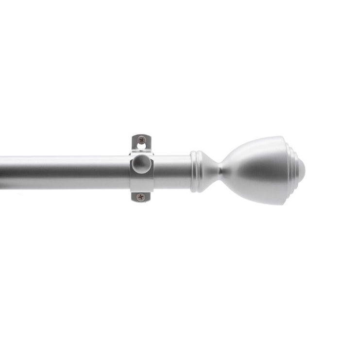 Tailor & Taylor 1‑Inch Adjustable Curtain Rod Set – Silver – 36 to 72-inch