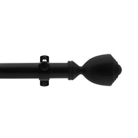 Tailor & Taylor 1‑Inch Adjustable Curtain Rod Set – Black – 36 to 72-inch
