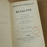 The Archives Générales de Médecine Serie 6 Vol 22 by Simon Duplay 1873