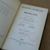 The Archives Générales de Médecine Serie 7 Vol 15 by Simon Duplay 1885