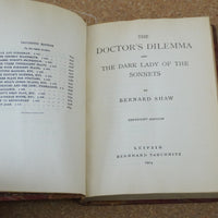 The Doctor's Dilemma and The Dark Lady of The Sonnets by Bernard Shaw 1914