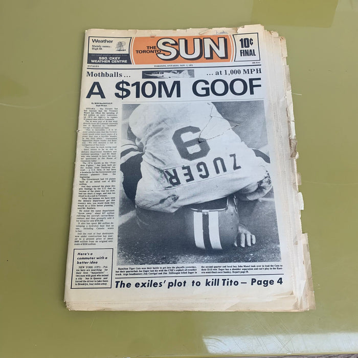 The Toronto Sun Newspaper - First Edition November 1, 1971