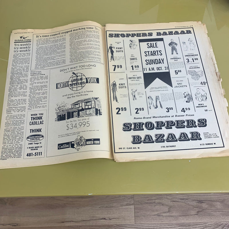 The Toronto Sun Newspaper - First Edition November 1, 1971