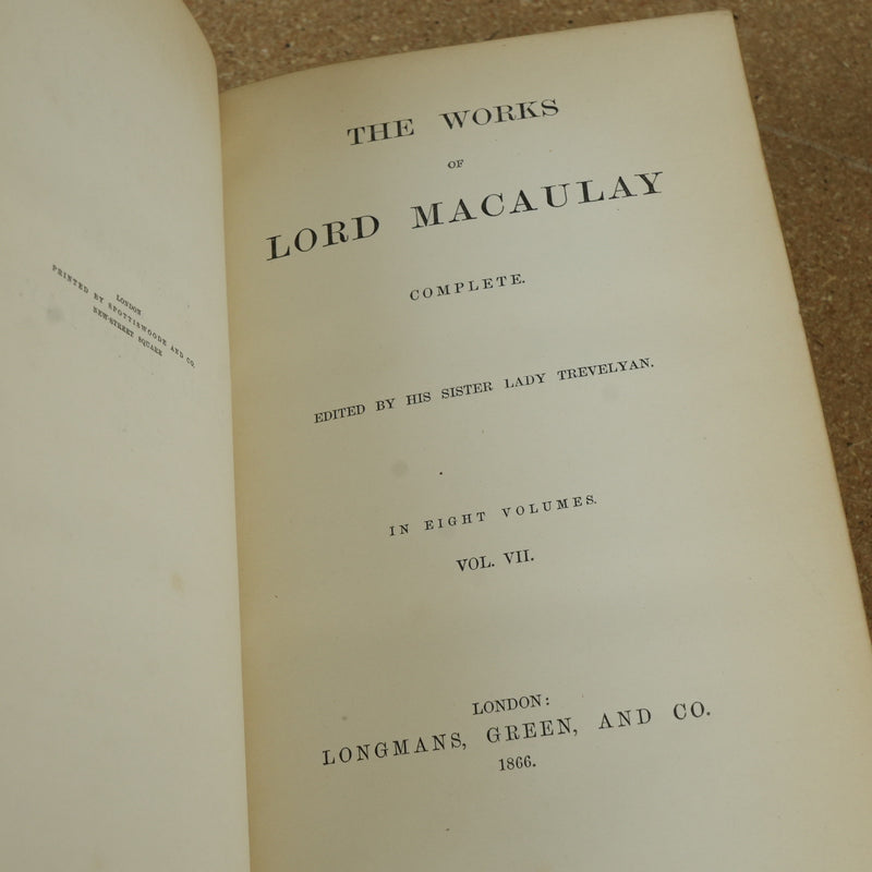 The Works of Lord Macaulay Vol 7 1866