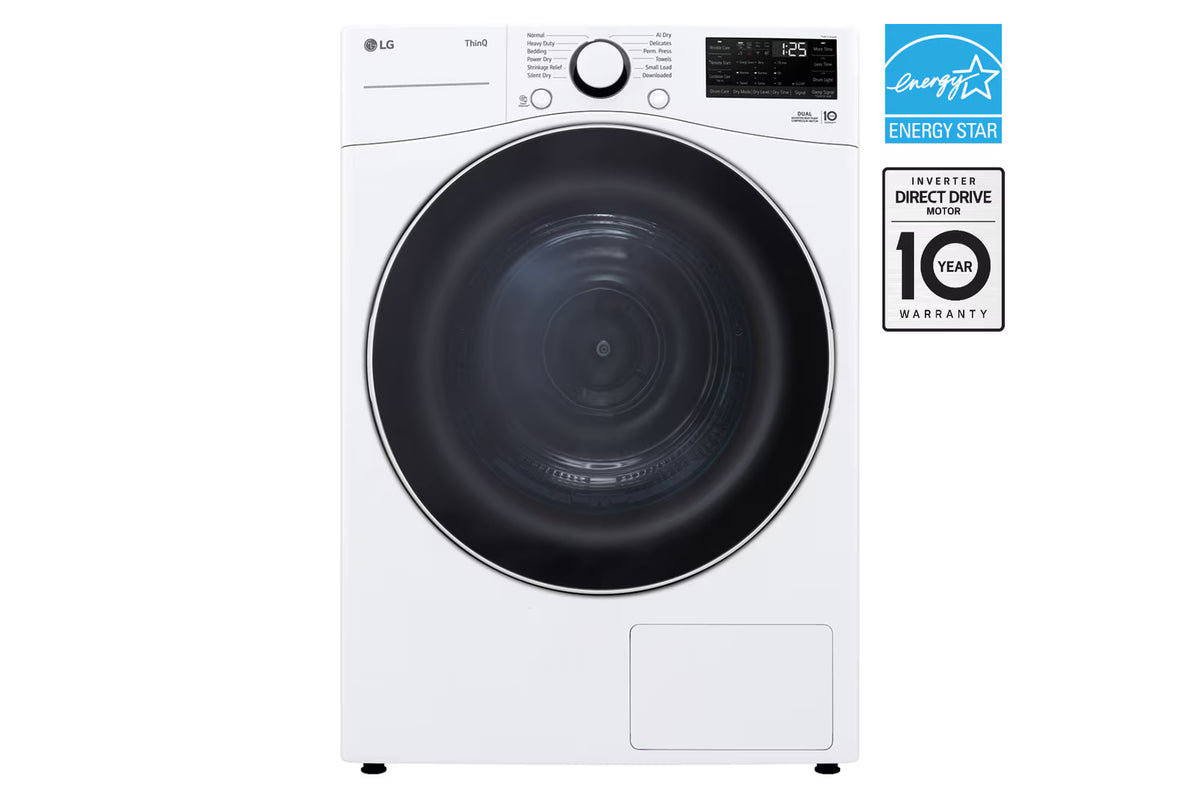 7.8 cu. ft. Mega Capacity ventless Smart Front Load Dryer in White with Dual Inverter HeatPump Technology