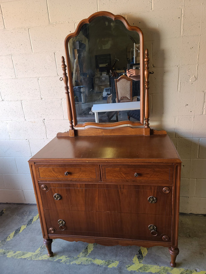 Dark Brown Dresser with Mirror