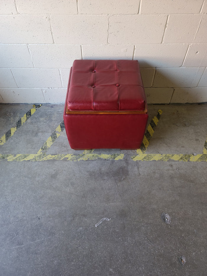 Red Upholstered Ottoman