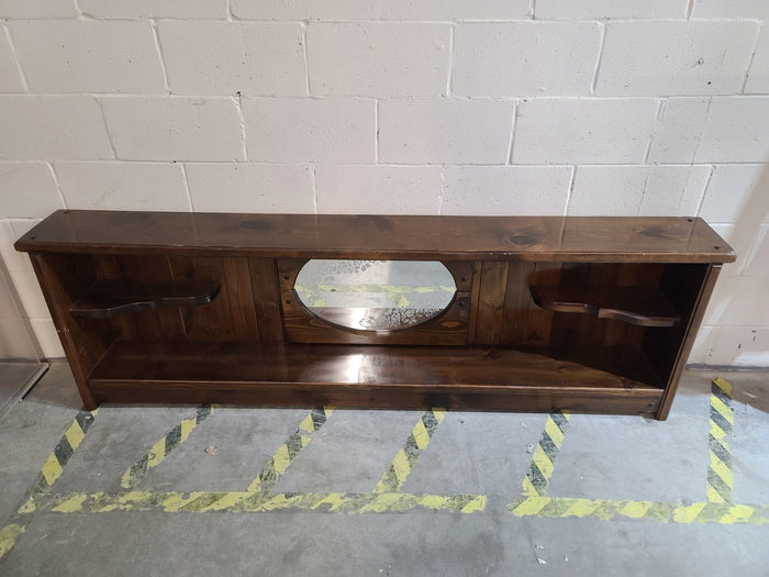 Brown Mounted Shelf with Mirror