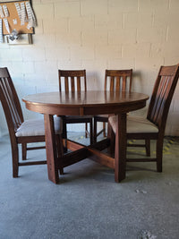 Brown Dining Set with 4 Chairs
