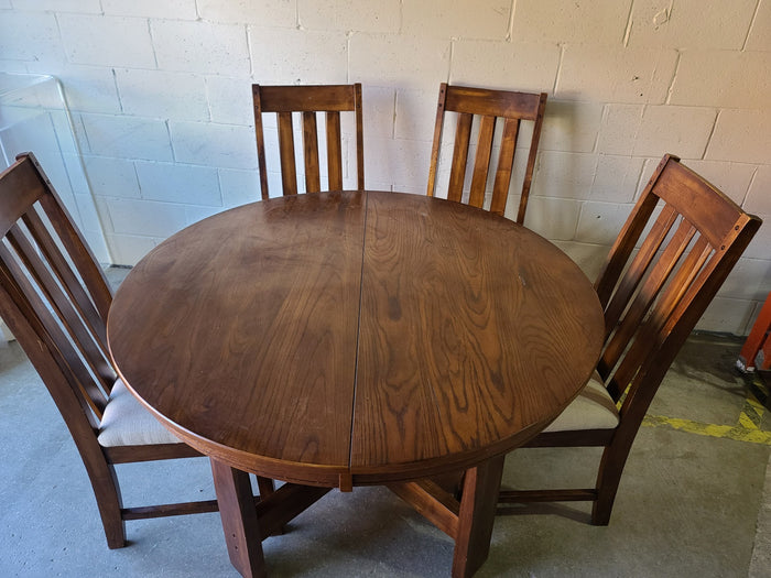 Brown Dining Set with 4 Chairs