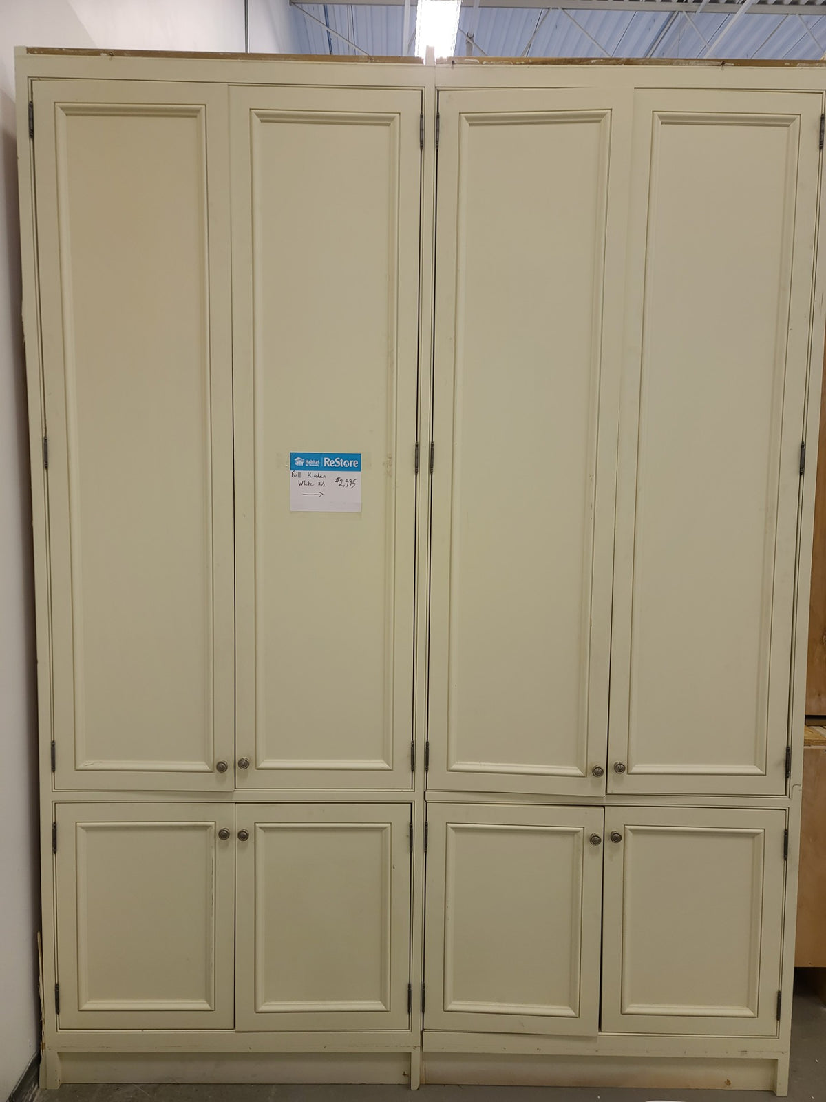 19 White and Brown Kitchen Cabinet Set