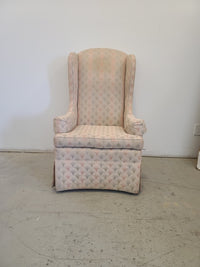 Light Pink Fabric Wingback Chair