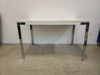 Glass Top White Table