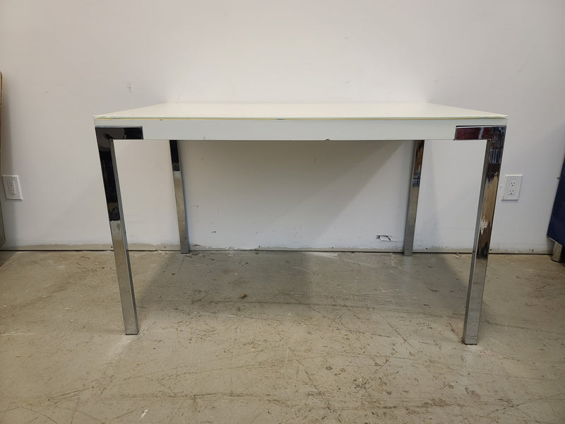 Glass Top White Table